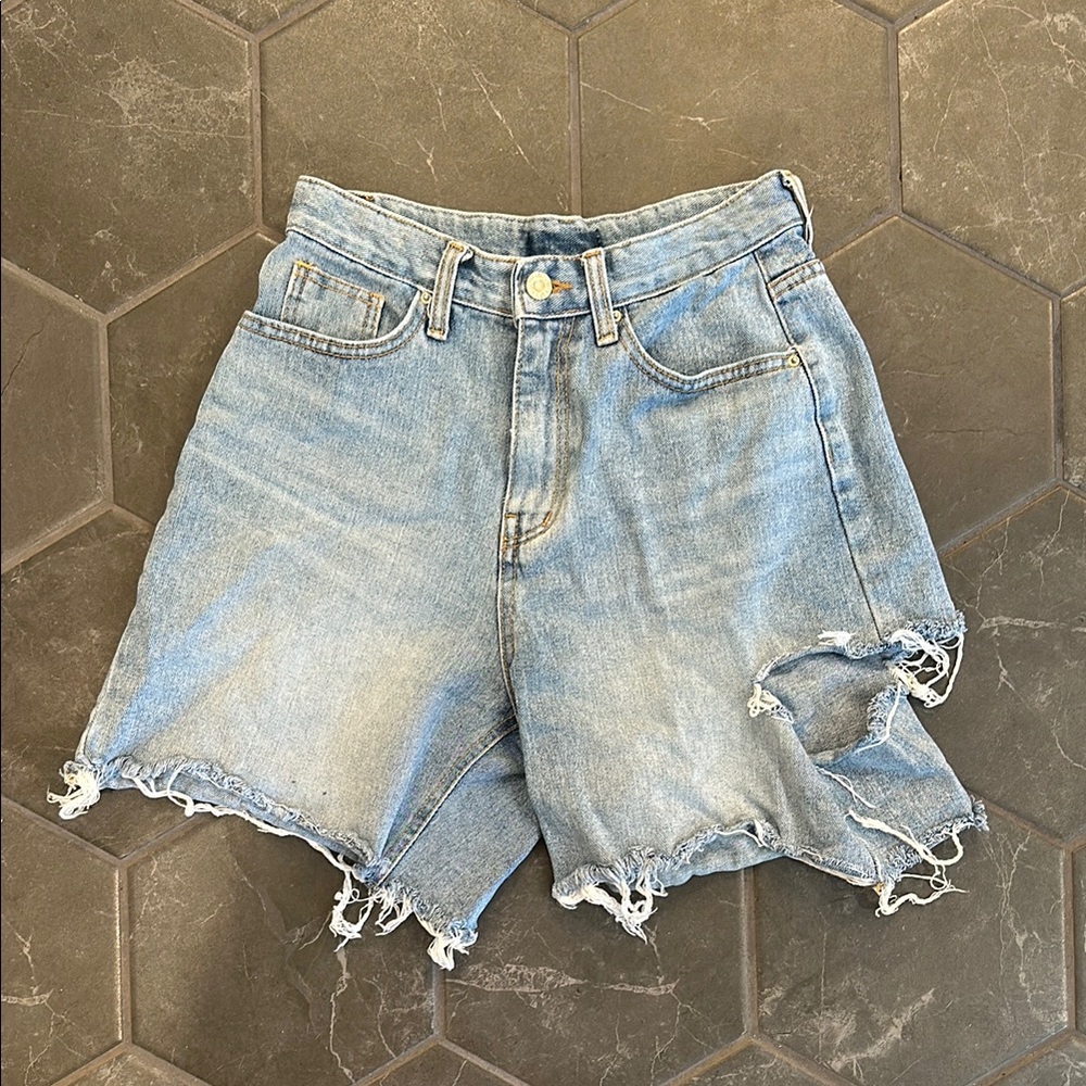 Storets Blue Jean Shorts Distressed High-Waisted